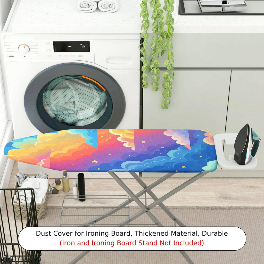 1-Piece Rainbow Cloud Star  Ironing Board Cover, Universal Size, Without Board