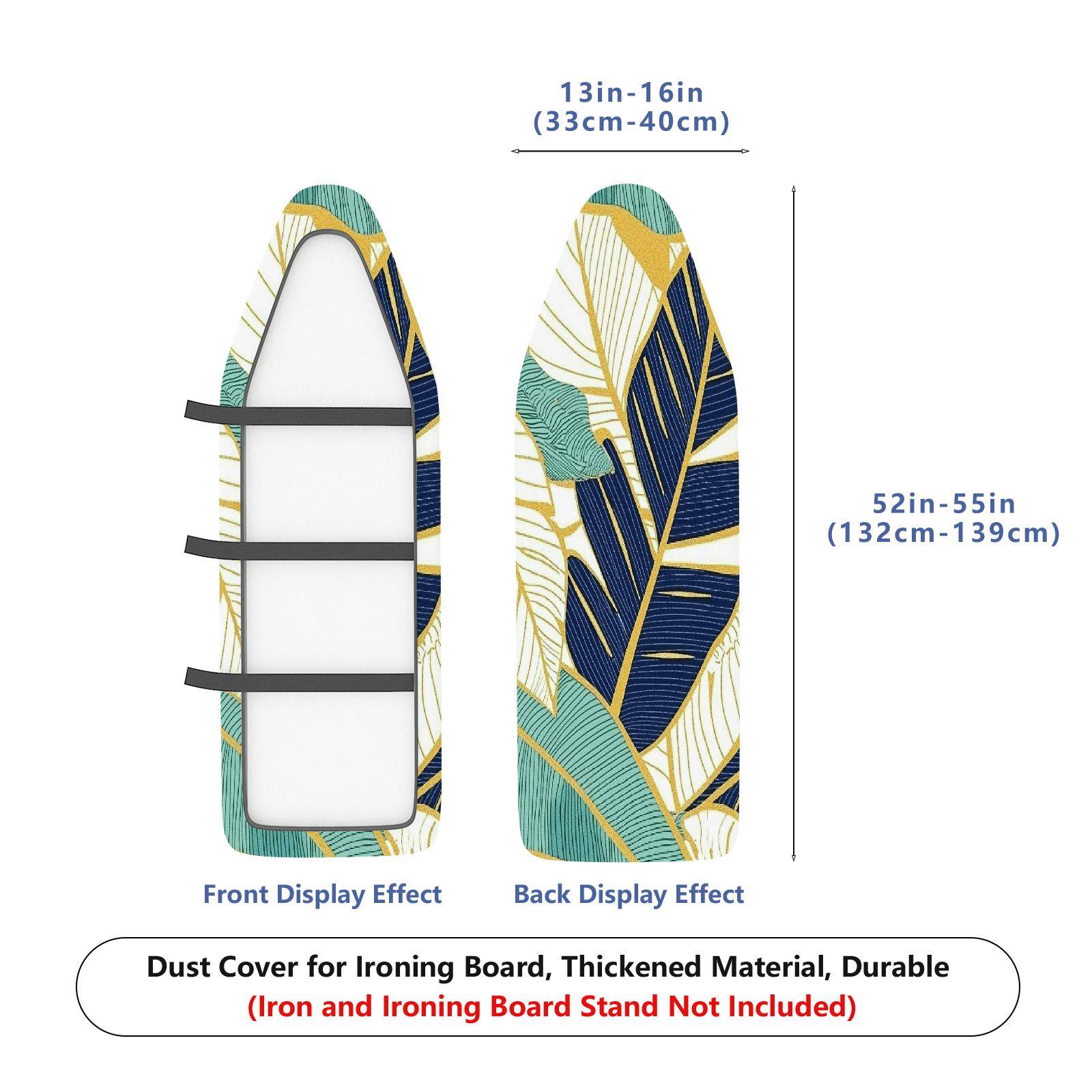 1-Piece Tropical Leaf Decorative Pattern Green Blue Yellow  Ironing Board Cover, Universal Size, Without Board