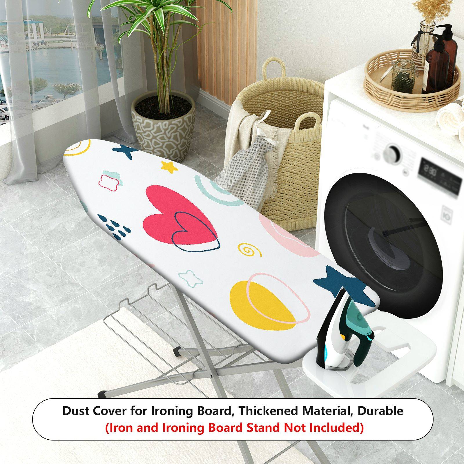 1-Piece Heart Star Abstract  Ironing Board Cover, Universal Size, Without Board