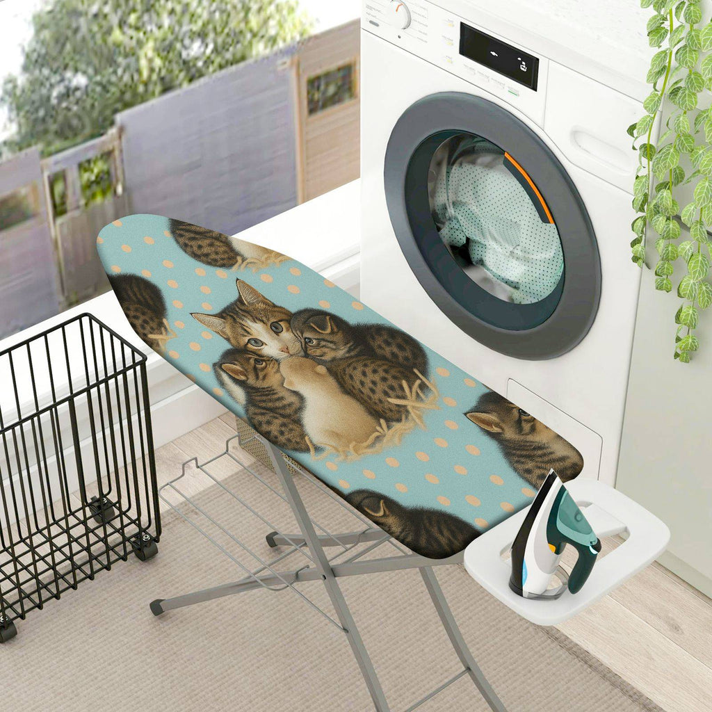 1-Piece Cat Animal Pattern Blue  Ironing Board Cover, Universal Size, Without Board
