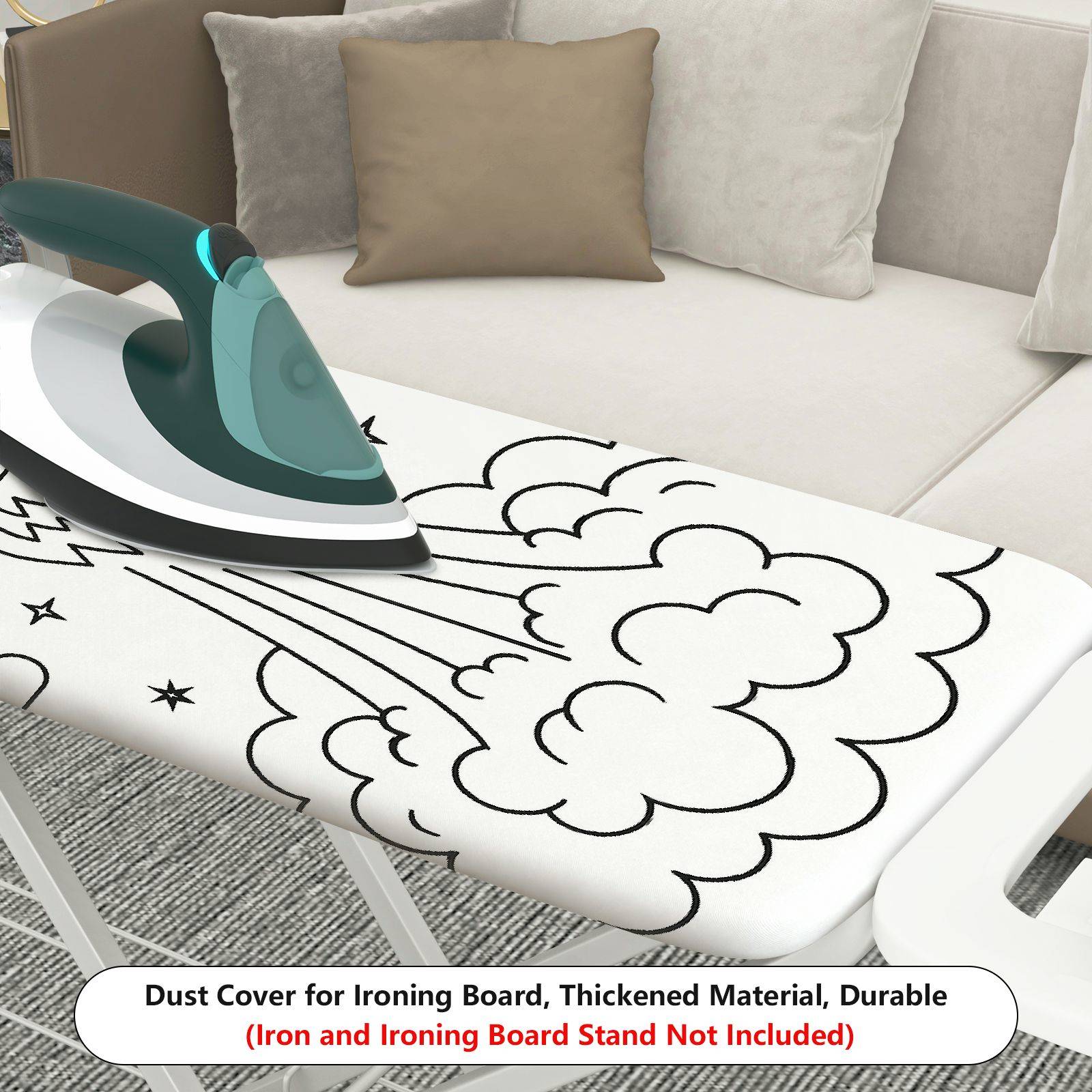1-Piece Rocket Space Stars  Ironing Board Cover, Universal Size, Without Board