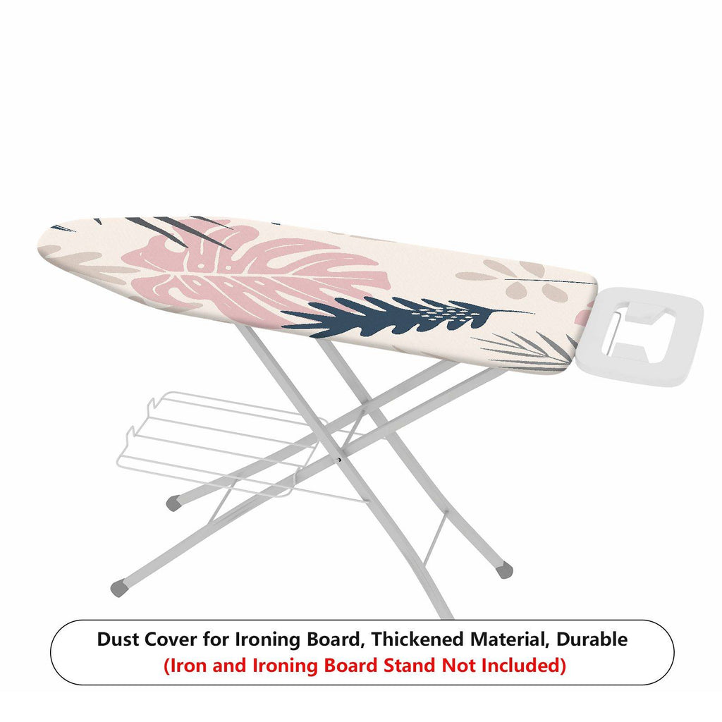 1-Piece Tropical Leaves Pink Green Artistic  Ironing Board Cover, Universal Size, Without Board