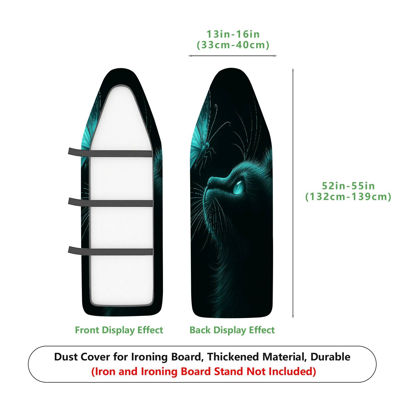 1-Piece Cat Butterfly Glow  Ironing Board Cover, Universal Size, Without Board