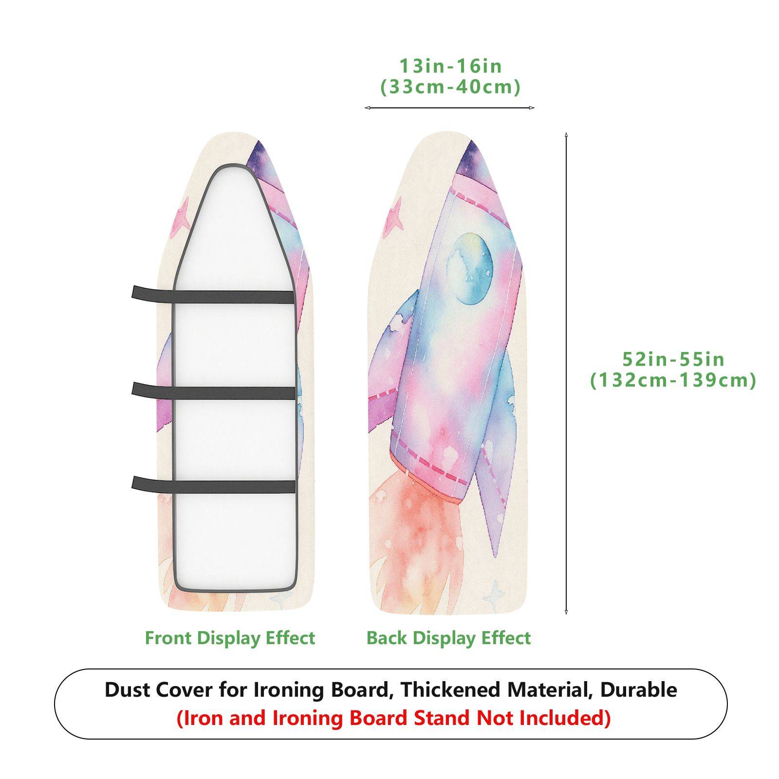 1-Piece Rocket Space Stars  Ironing Board Cover, Universal Size, Without Board