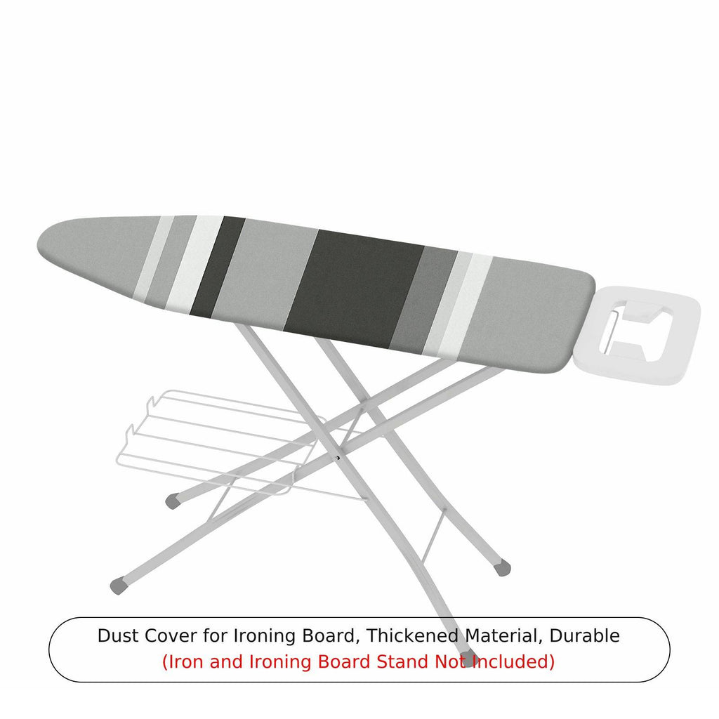 1-Piece Striped Gray Black  Ironing Board Cover, Universal Size, Without Board