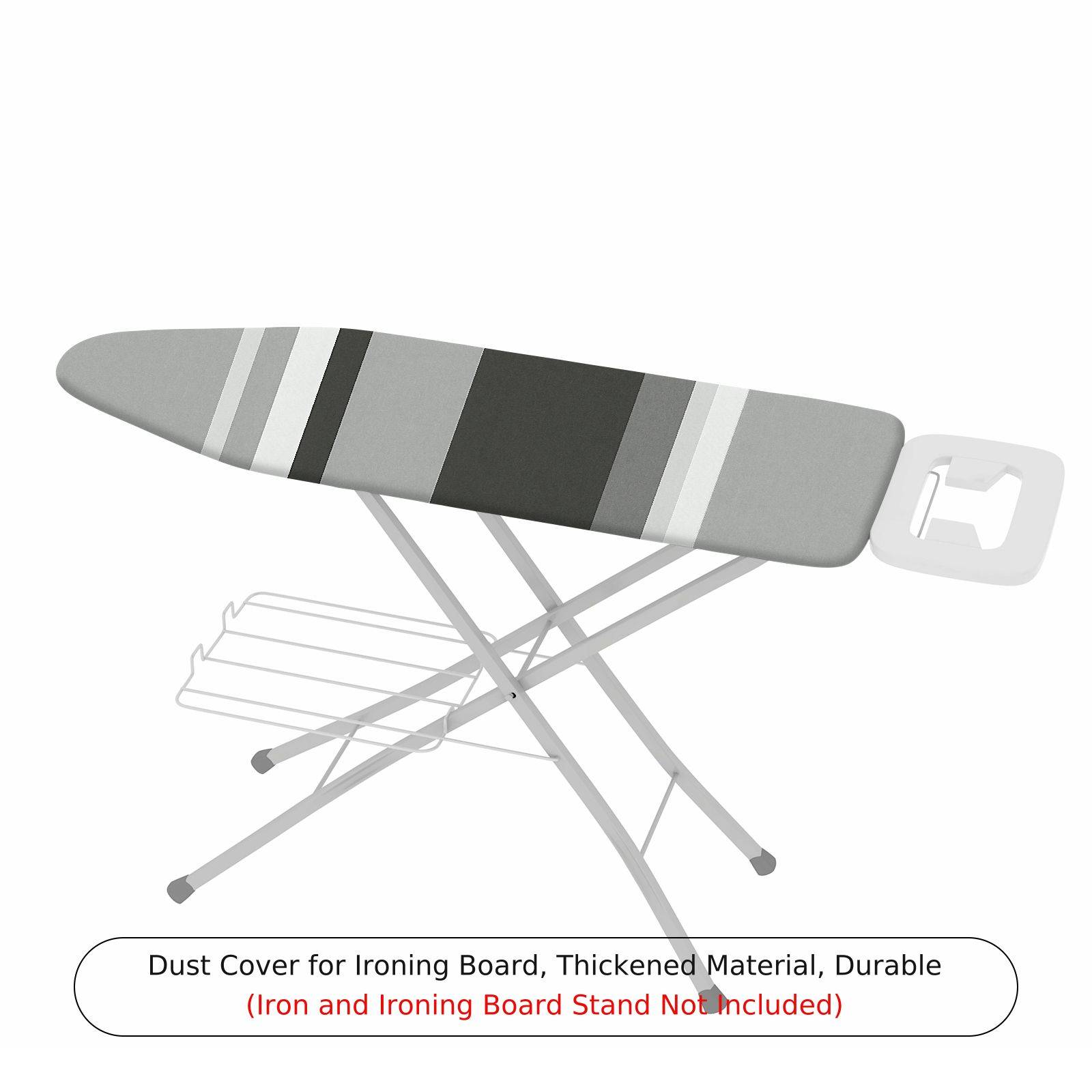 1-Piece Striped Gray Black  Ironing Board Cover, Universal Size, Without Board