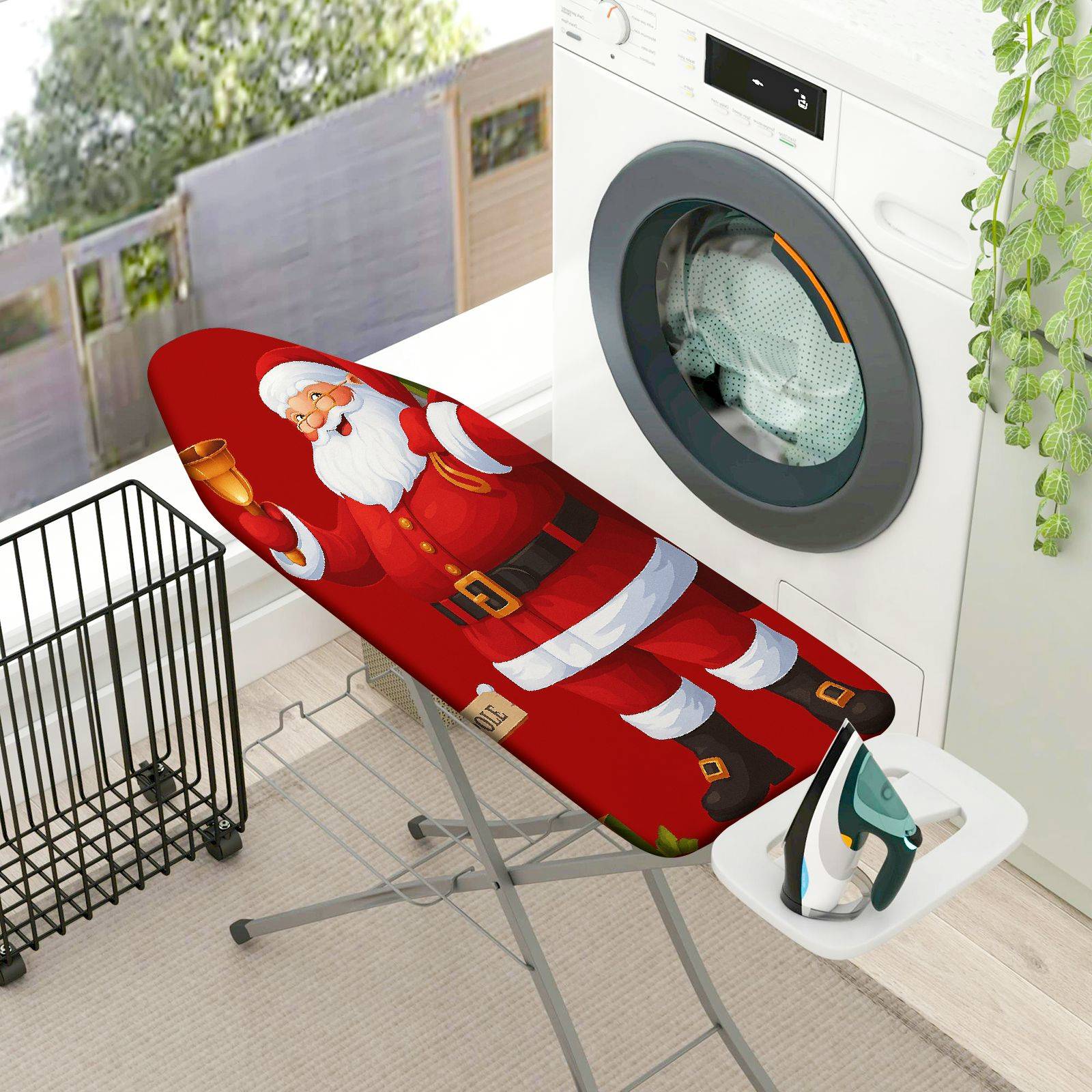 1-Piece Santa Claus Red Festive  Ironing Board Cover, Universal Size, Without Board