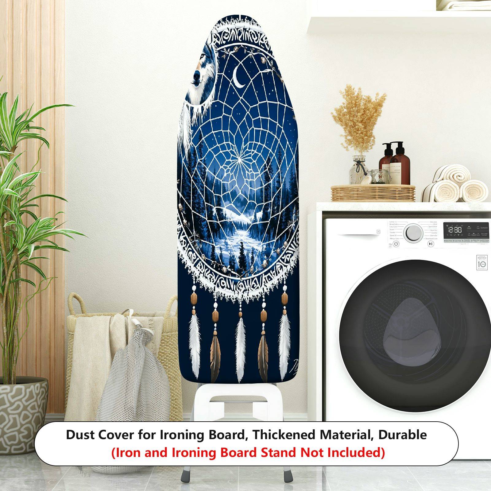 1-Piece Dreamcatcher Wolf Mountain Lunar  Ironing Board Cover, Universal Size, Without Board