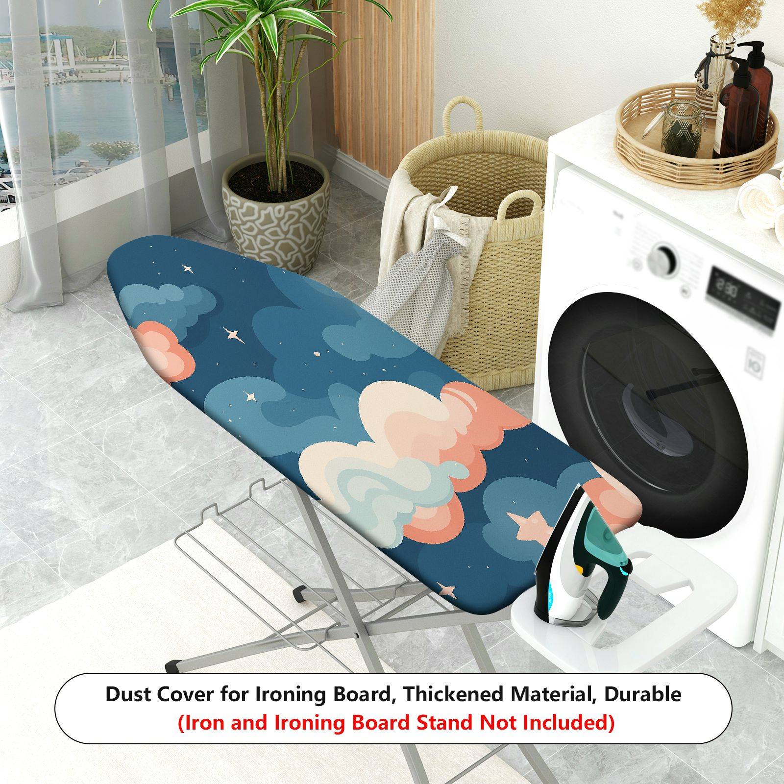1-Piece Night sky Clouds Stars  Ironing Board Cover, Universal Size, Without Board