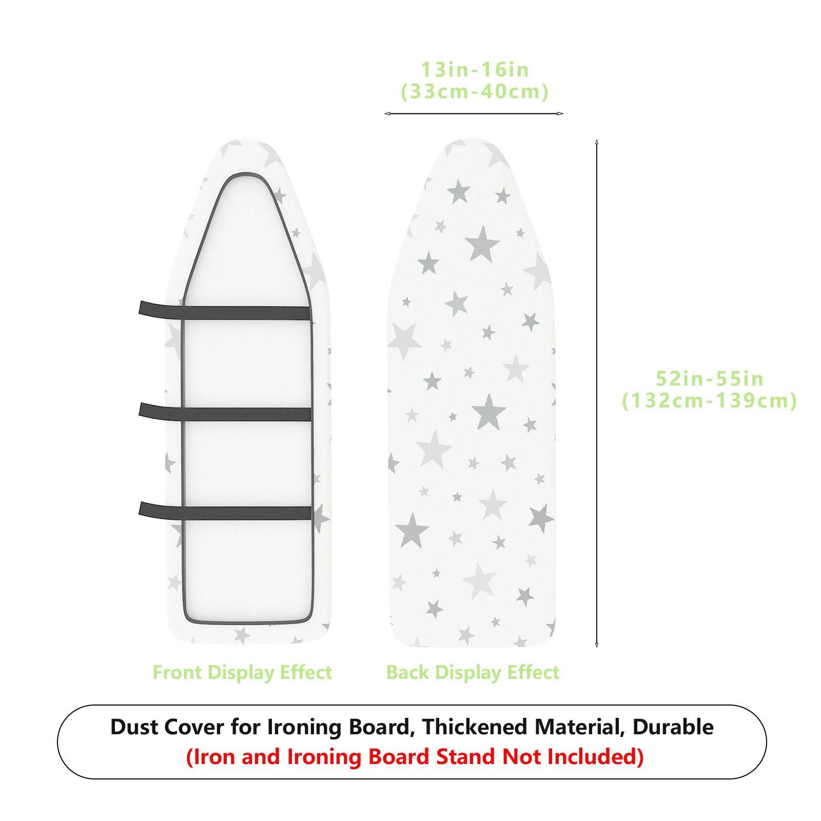 1-Piece Star Pattern Grey Starry Night  Ironing Board Cover, Universal Size, Without Board