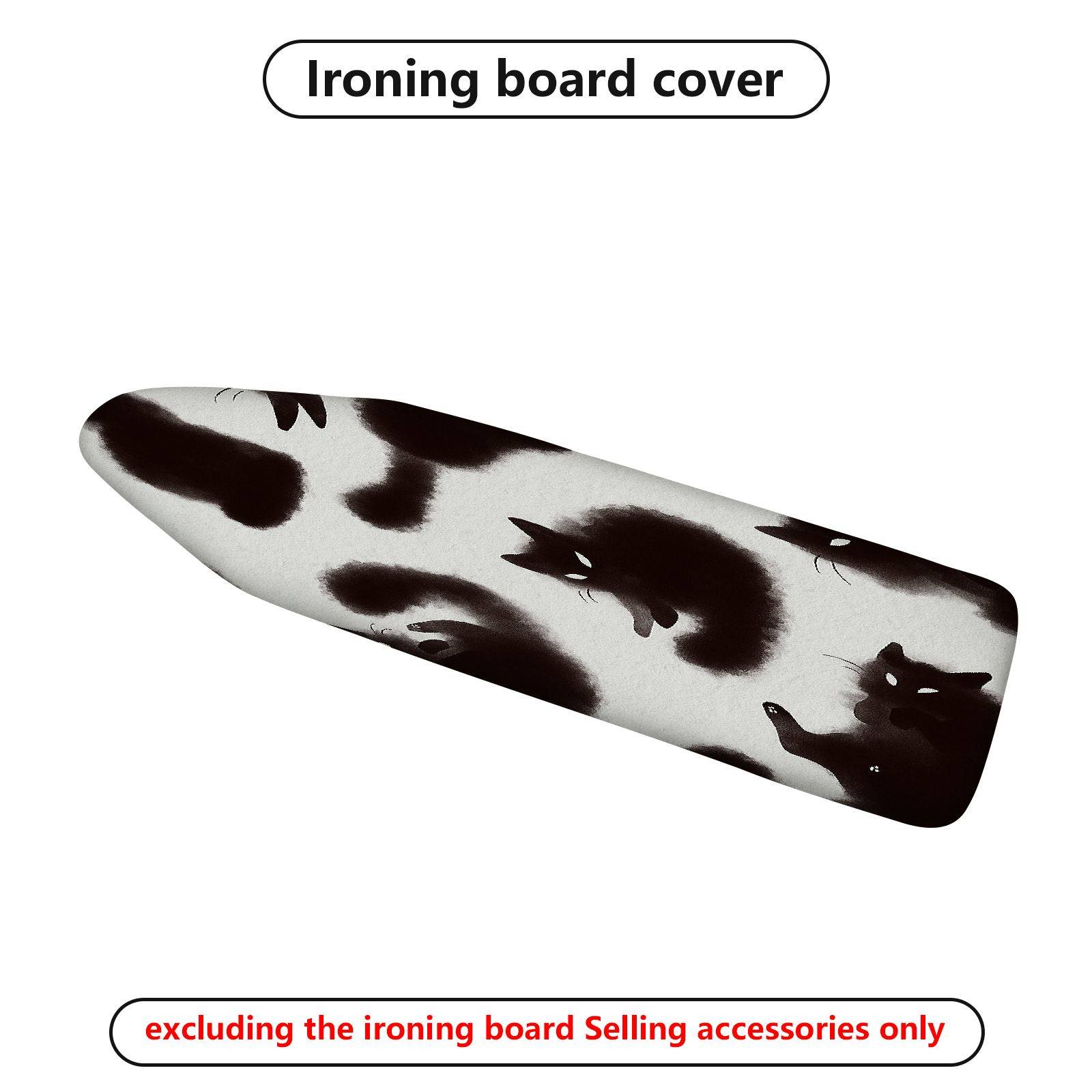 1-Piece Black Cat Pattern Whimsical Art  Ironing Board Cover, Universal Size, Without Board