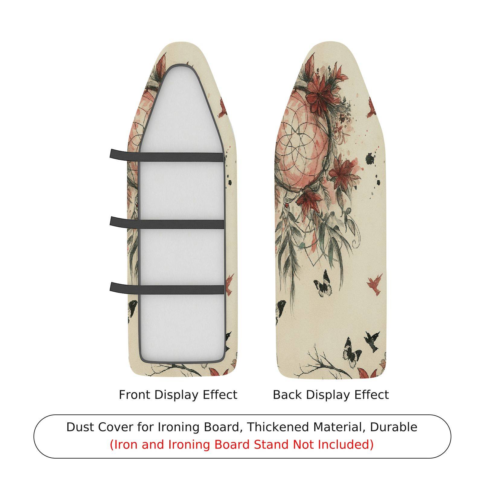 1-Piece Floral Dreamcatcher Butterfly  Ironing Board Cover, Universal Size, Without Board