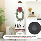1-Piece Christmas Red Bow Deer  Ironing Board Cover, Universal Size, Without Board