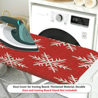 1-Piece Snowflake Red Christmas Holiday  Ironing Board Cover, Universal Size, Without Board