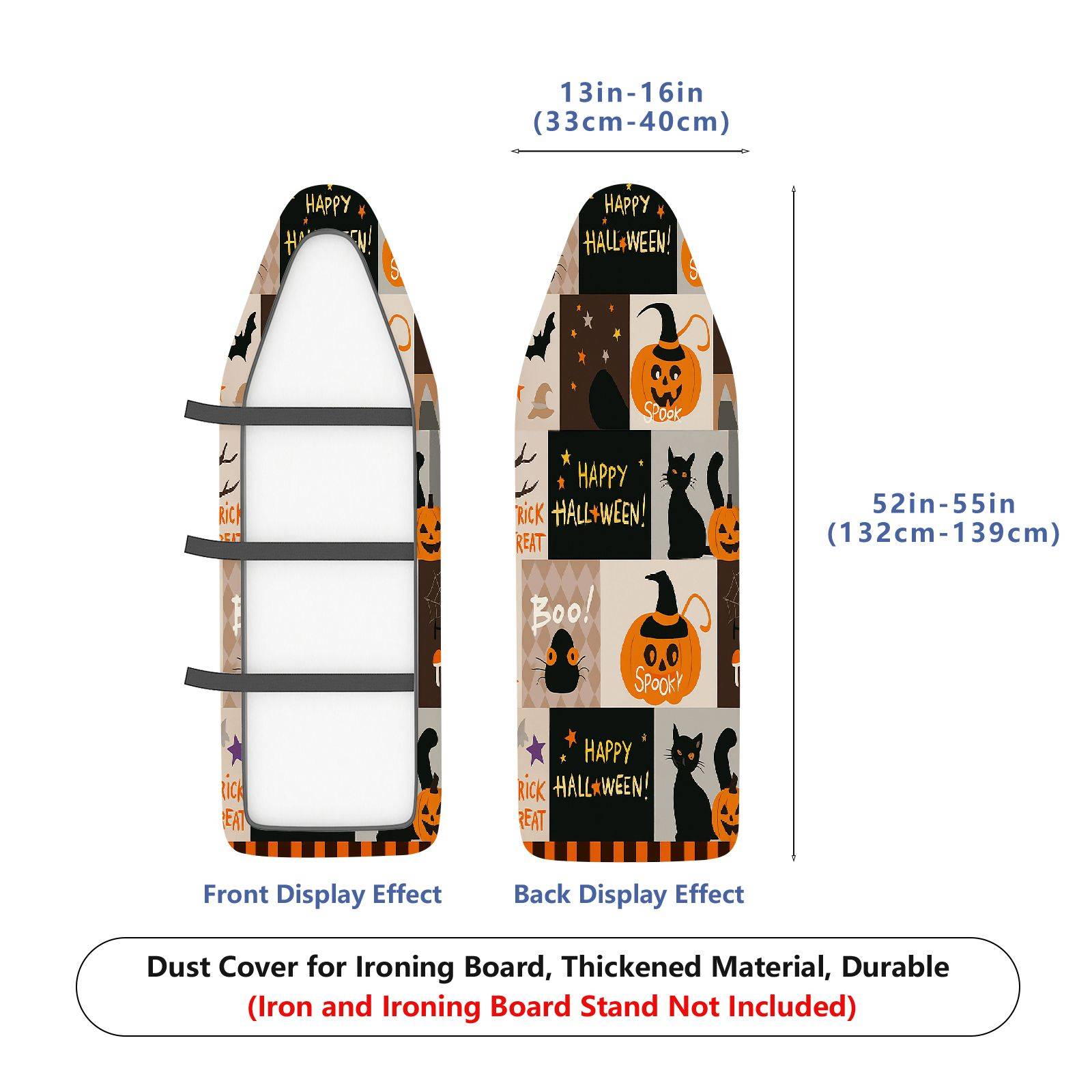 1-Piece Halloween Pumpkin Cat  Ironing Board Cover, Universal Size, Without Board