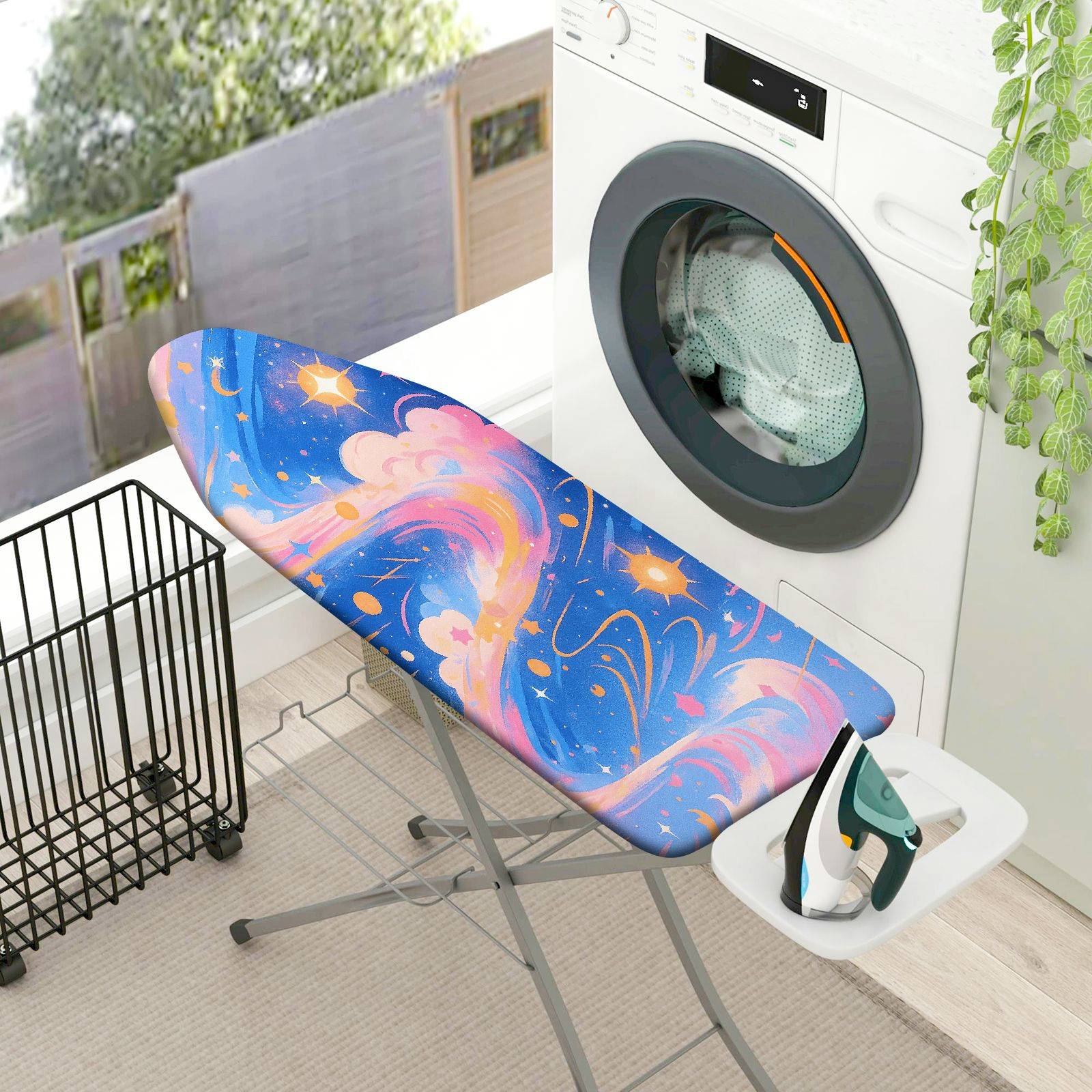 1-Piece Galaxy Stars Clouds  Ironing Board Cover, Universal Size, Without Board