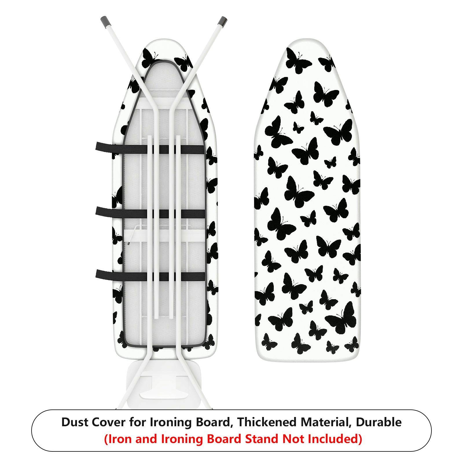 1-Piece Butterfly Pattern Black And White Elegant  Ironing Board Cover, Universal Size, Without Board
