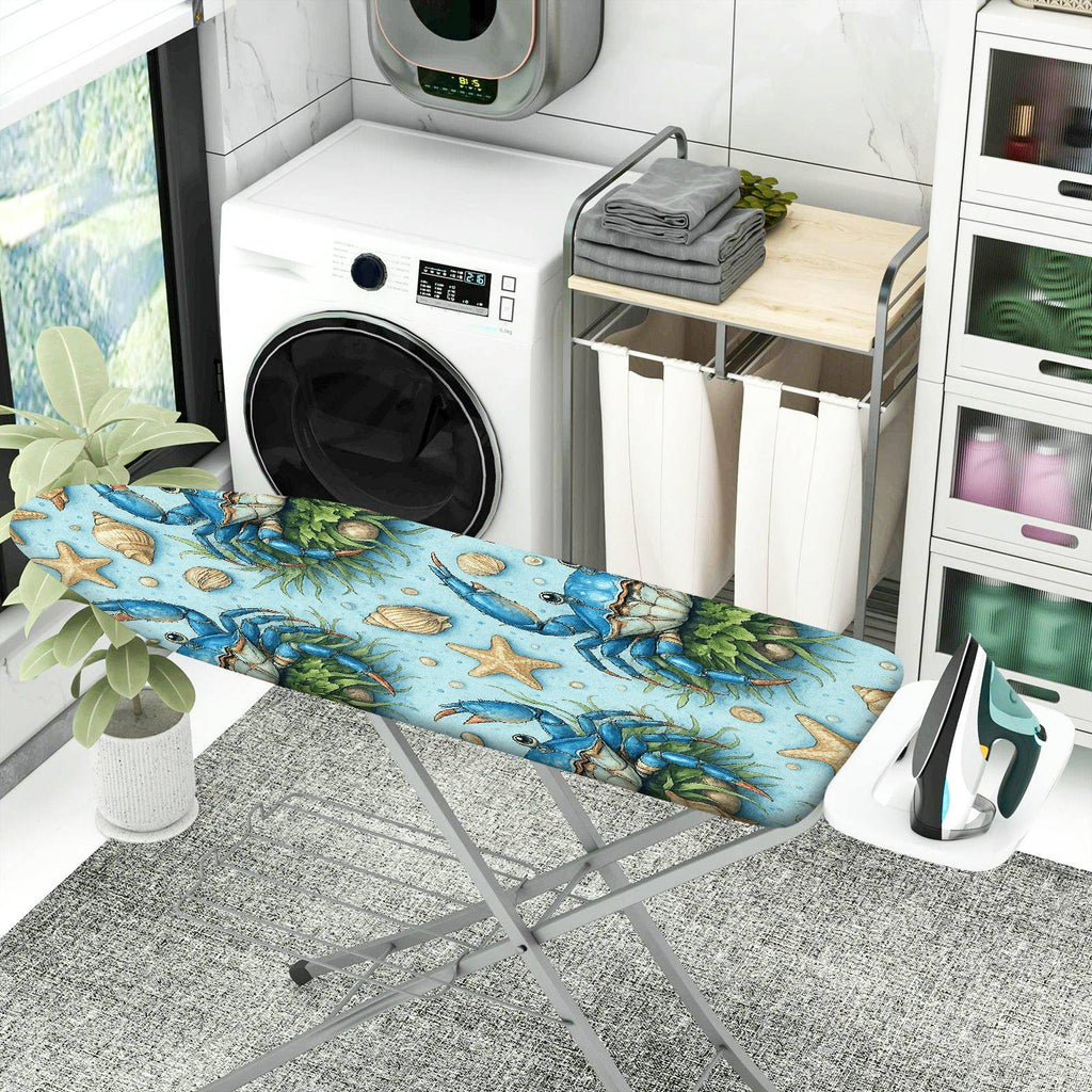 1-Piece Blue Crab Starfish Seashell  Ironing Board Cover, Universal Size, Without Board