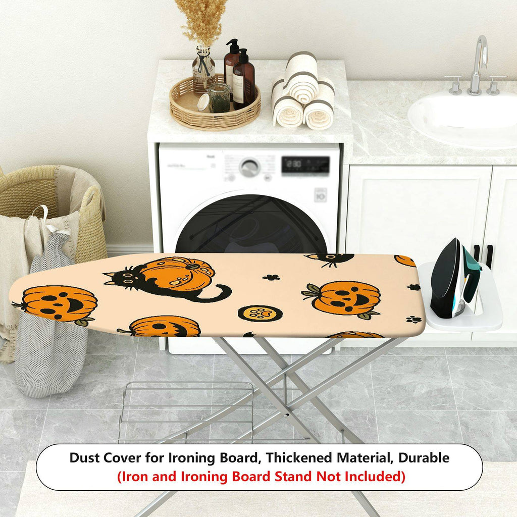 1-Piece Halloween Black Cat Pumpkin  Ironing Board Cover, Universal Size, Without Board