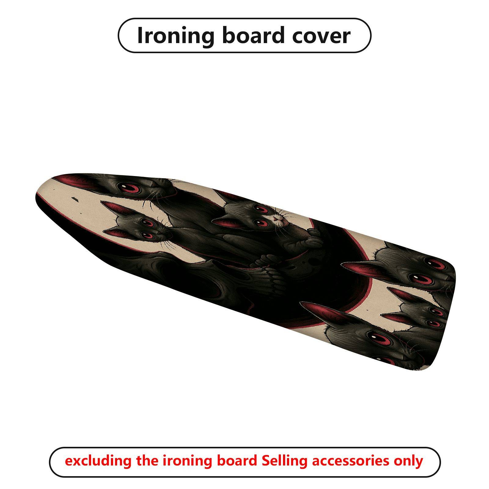 1-Piece Black Cat Pattern Halloween  Ironing Board Cover, Universal Size, Without Board