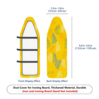 1-Piece Yellow Leaf Pattern Vibrant Tropical  Ironing Board Cover, Universal Size, Without Board