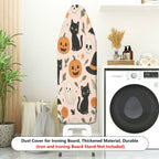 1-Piece Halloween Black Cat Pumpkin Ghost  Ironing Board Cover, Universal Size, Without Board