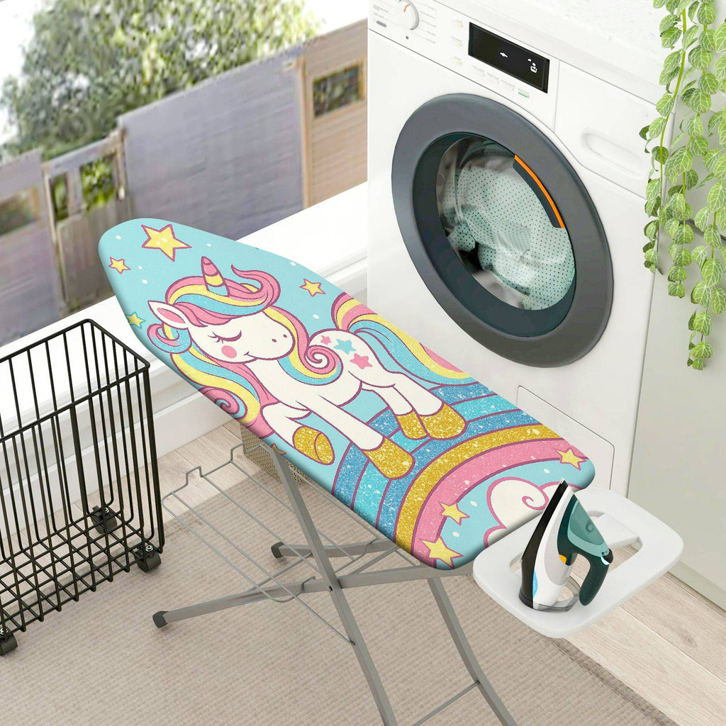 1-Piece Unicorn Rainbow Star  Ironing Board Cover, Universal Size, Without Board