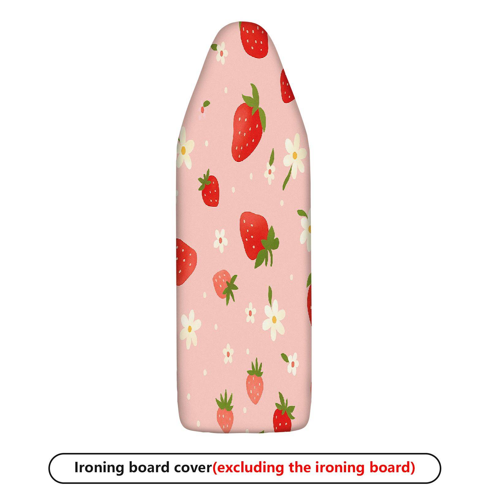 1-Piece Strawberry Floral Pattern Pink  Ironing Board Cover, Universal Size, Without Board