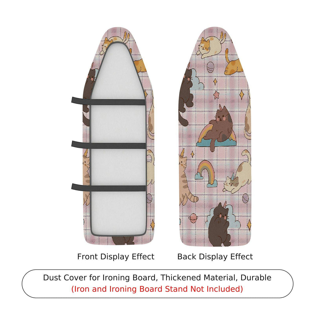 1-Piece Cat Rainbow Plaid  Ironing Board Cover, Universal Size, Without Board