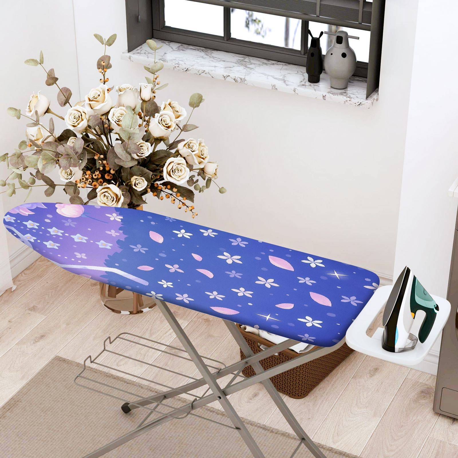 1-Piece Floral Star Moon  Ironing Board Cover, Universal Size, Without Board