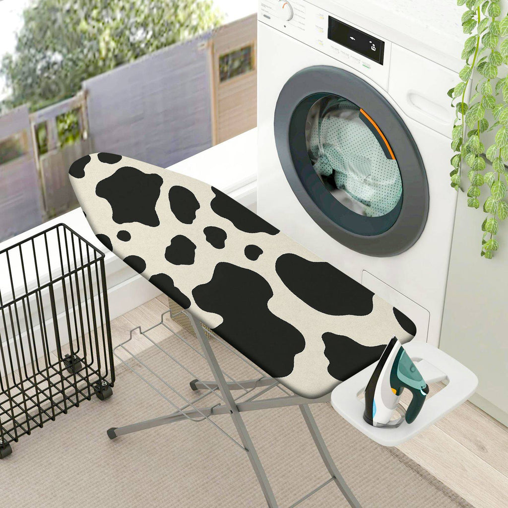 1-Piece Cow Print Animal Pattern Black and White  Ironing Board Cover, Universal Size, Without Board