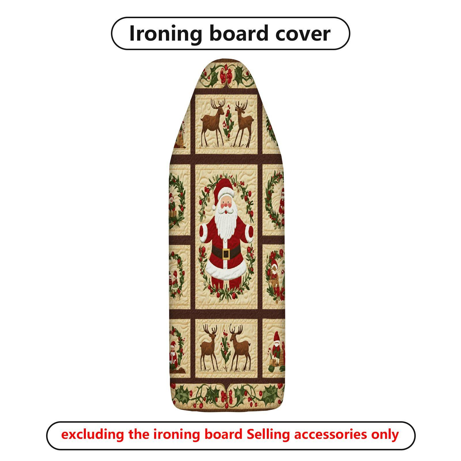 1-Piece Christmas Santa Reindeer  Ironing Board Cover, Universal Size, Without Board