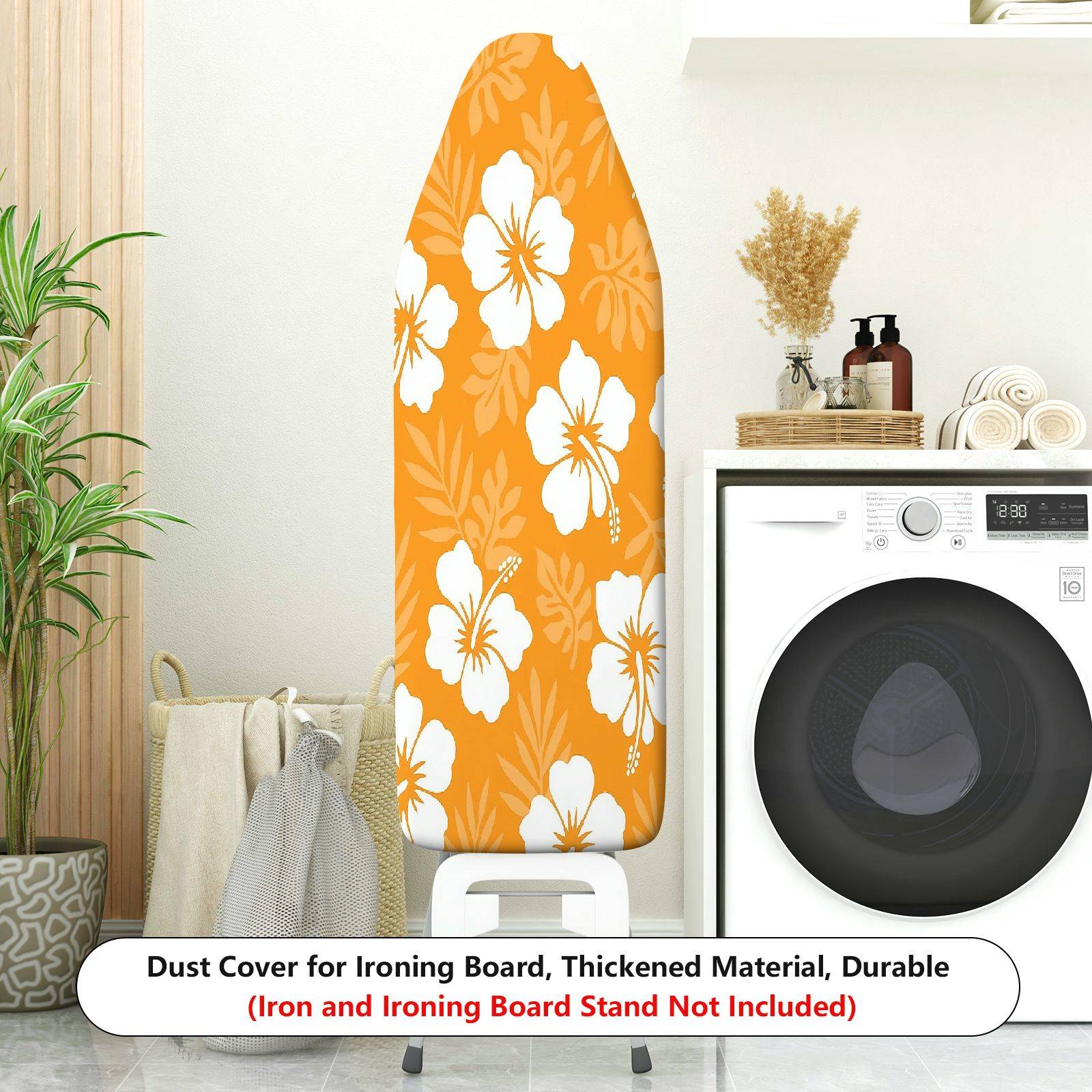 1-Piece Floral Orange Tropical  Ironing Board Cover, Universal Size, Without Board