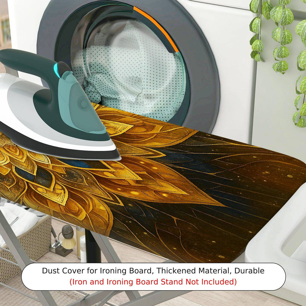 1-Piece Floral Golden Starburst Mandala  Ironing Board Cover, Universal Size, Without Board