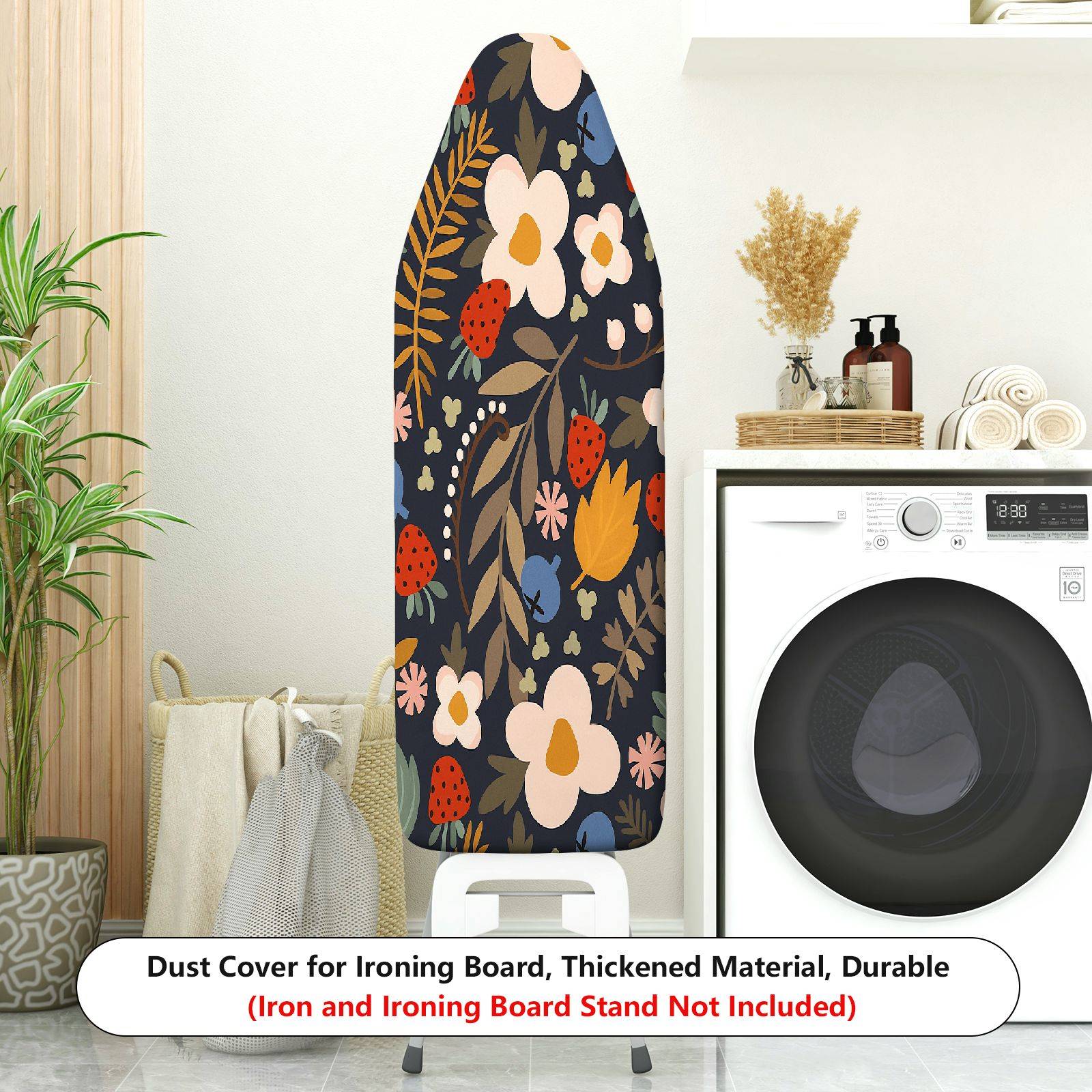 1-Piece Floral Pattern Strawberry Leaf  Ironing Board Cover, Universal Size, Without Board