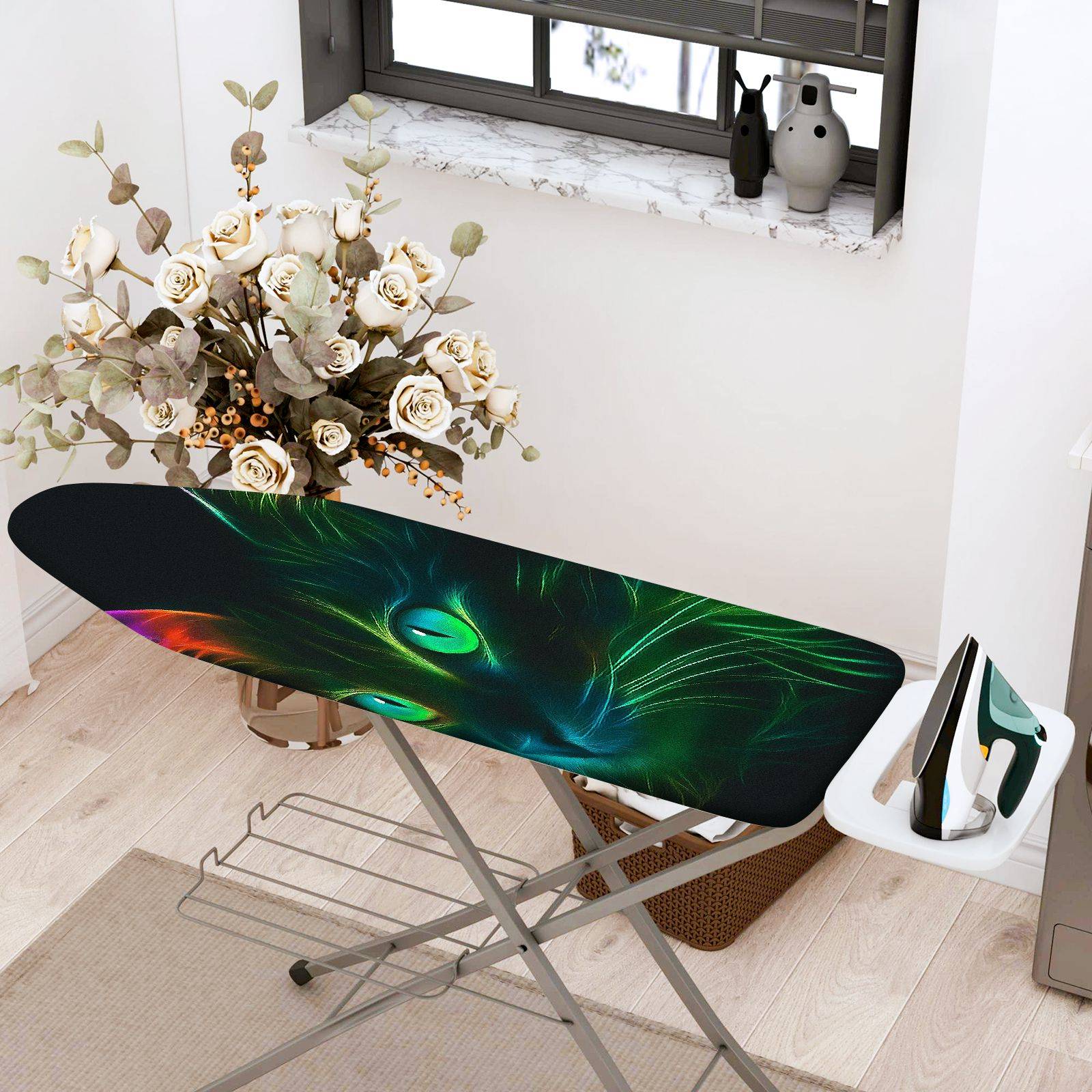 1-Piece Cat  Light Art  Ironing Board Cover, Universal Size, Without Board