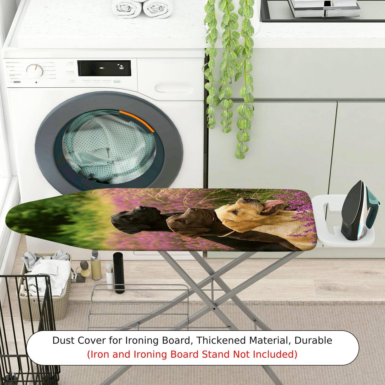 1-Piece Dog Nature Floral  Ironing Board Cover, Universal Size, Without Board