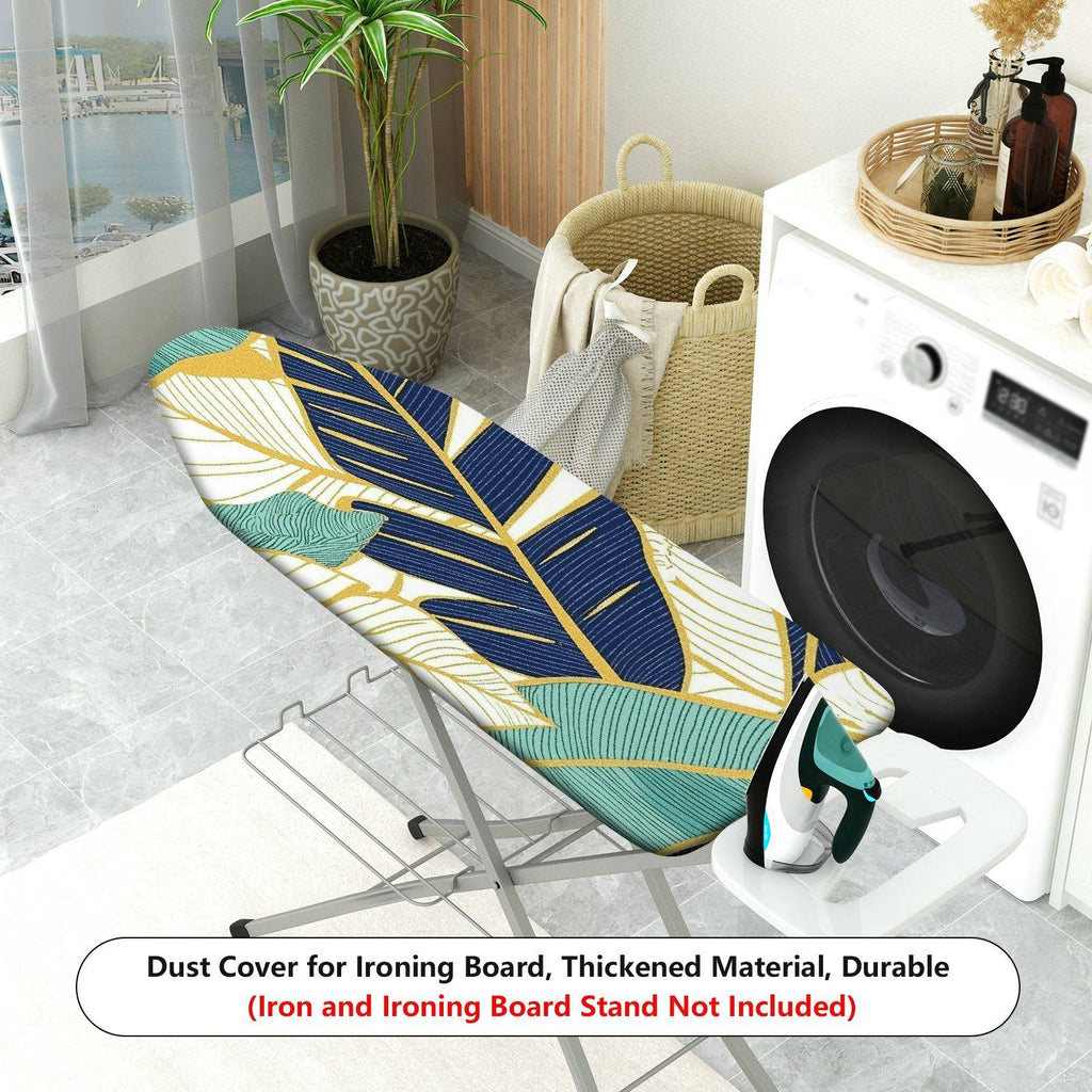 1-Piece Tropical Leaf Decorative Pattern Green Blue Yellow  Ironing Board Cover, Universal Size, Without Board