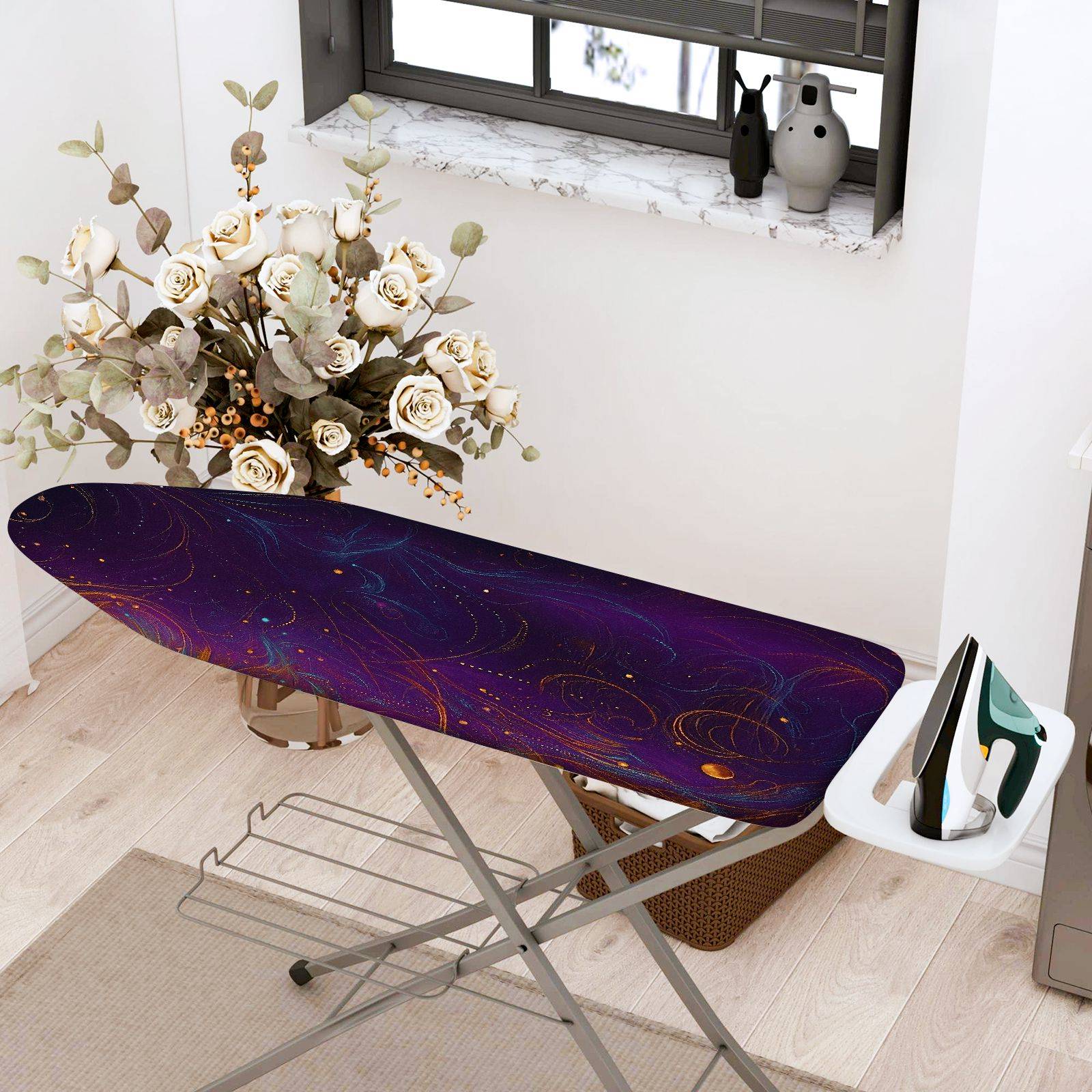 1-Piece Cosmic Starry Night Abstract  Ironing Board Cover, Universal Size, Without Board