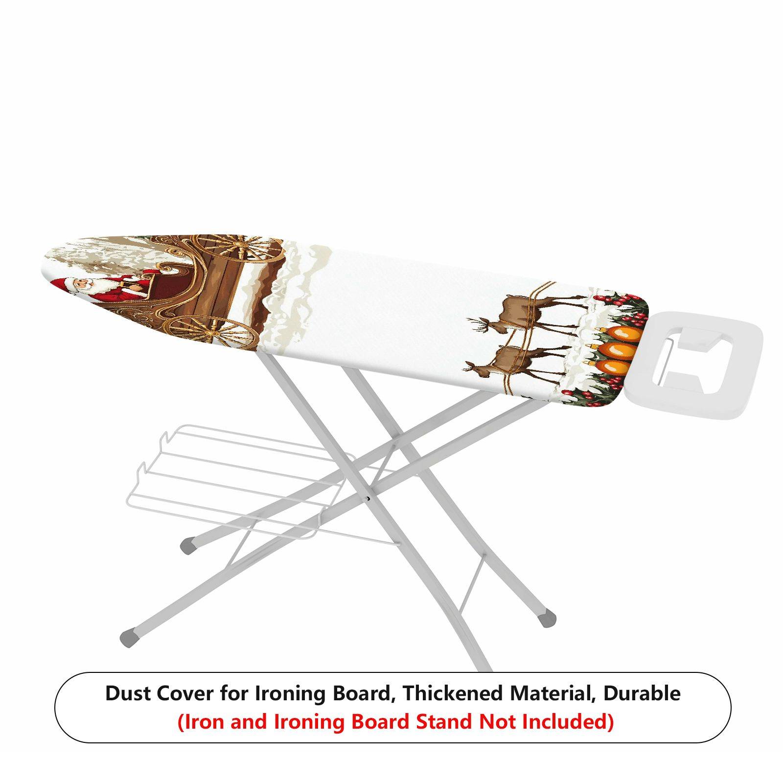 1-Piece Christmas Santa Reindeer Sleigh  Ironing Board Cover, Universal Size, Without Board