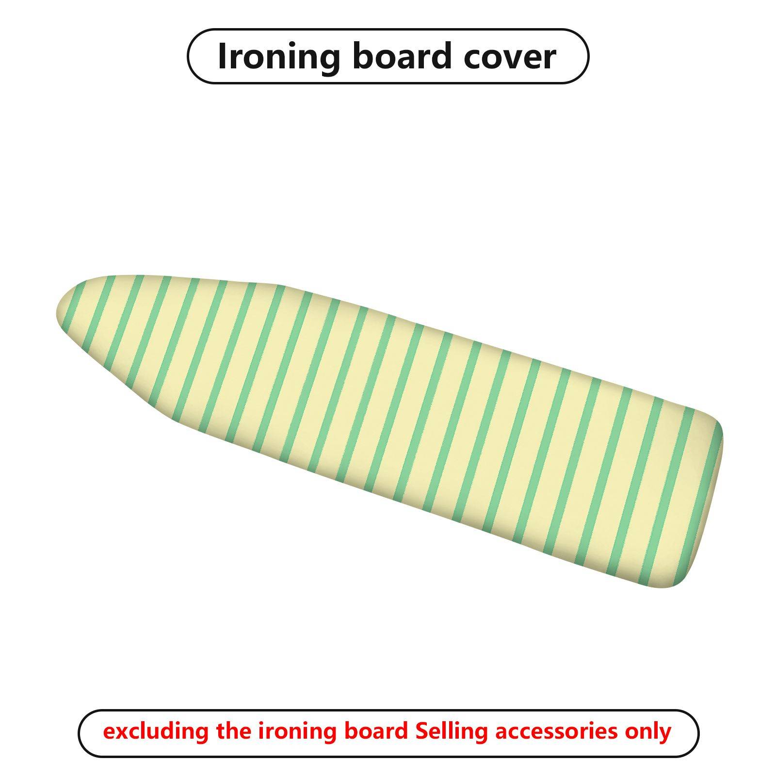 1-Piece Striped Green Yellow  Ironing Board Cover, Universal Size, Without Board