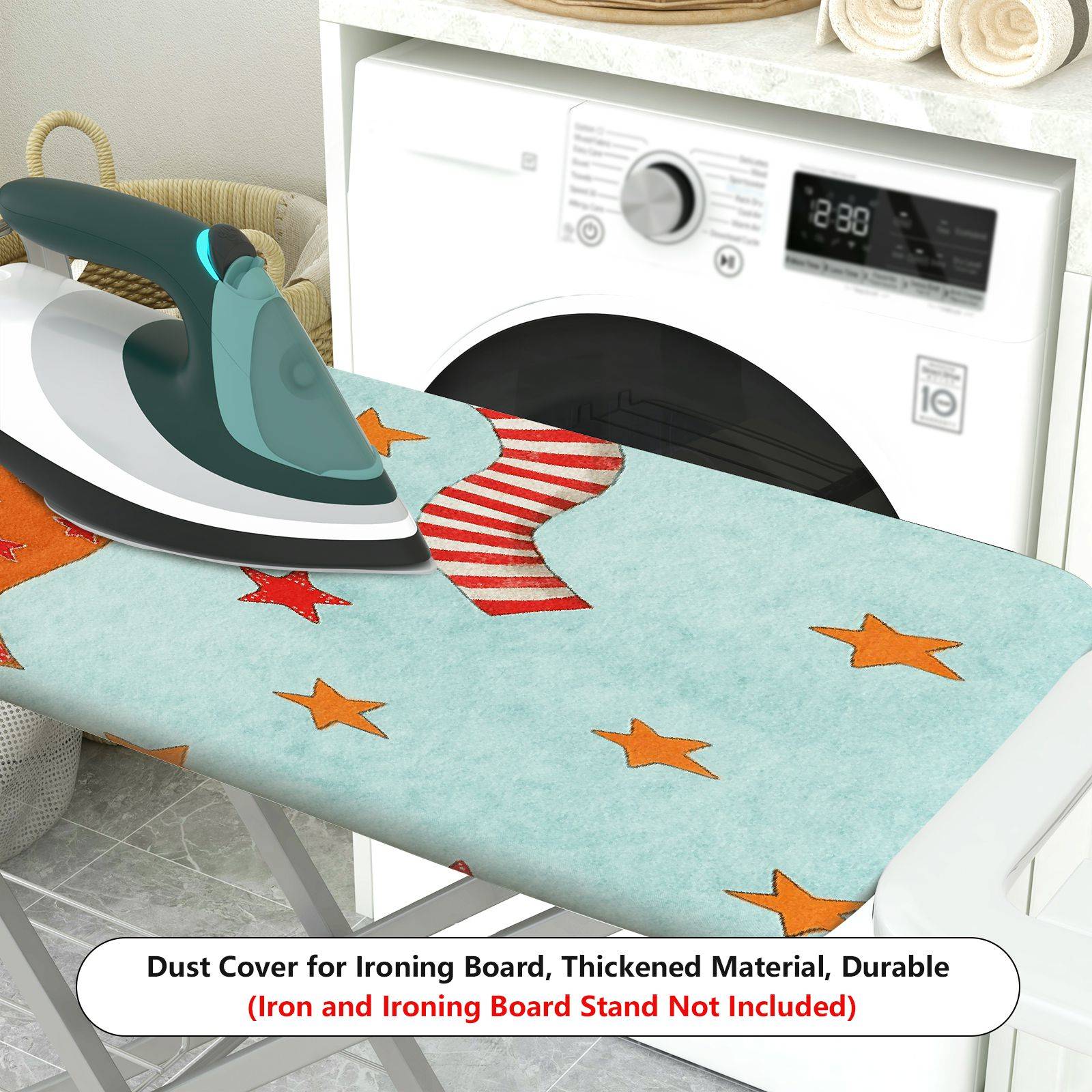1-Piece Star Ribbon Pattern  Ironing Board Cover, Universal Size, Without Board
