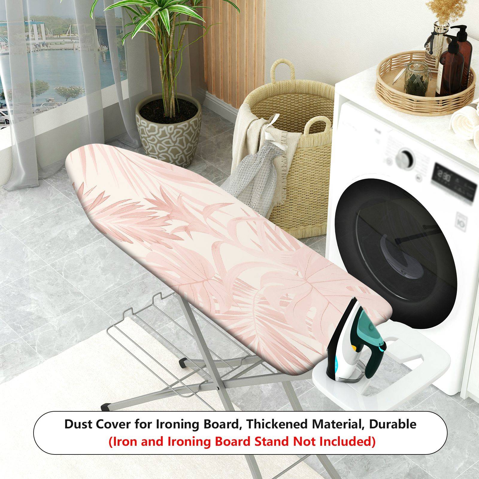 1-Piece Tropical Floral Pink  Ironing Board Cover, Universal Size, Without Board
