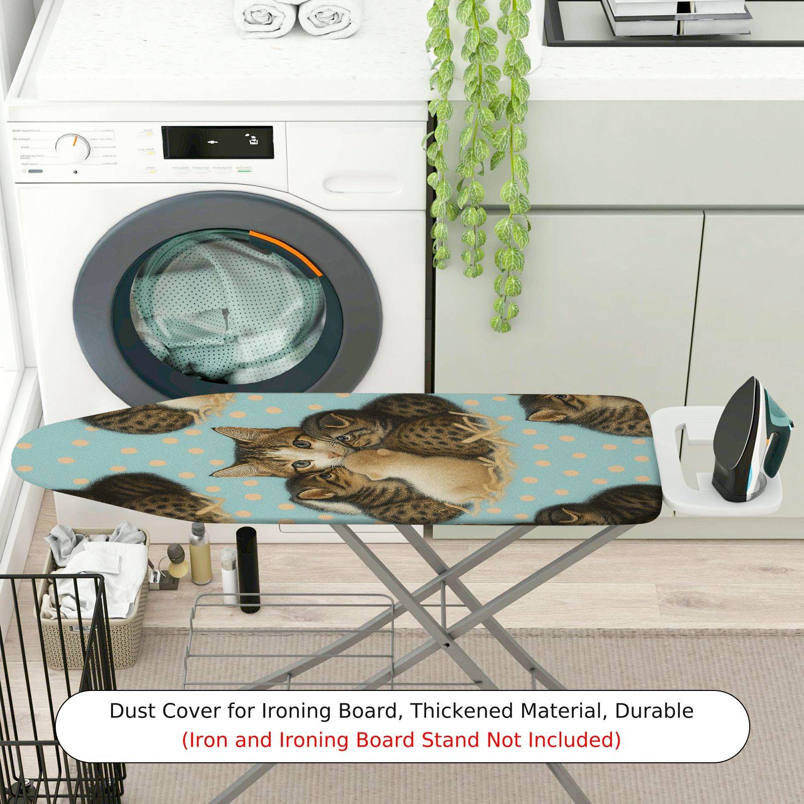 1-Piece Cat Animal Pattern Blue  Ironing Board Cover, Universal Size, Without Board