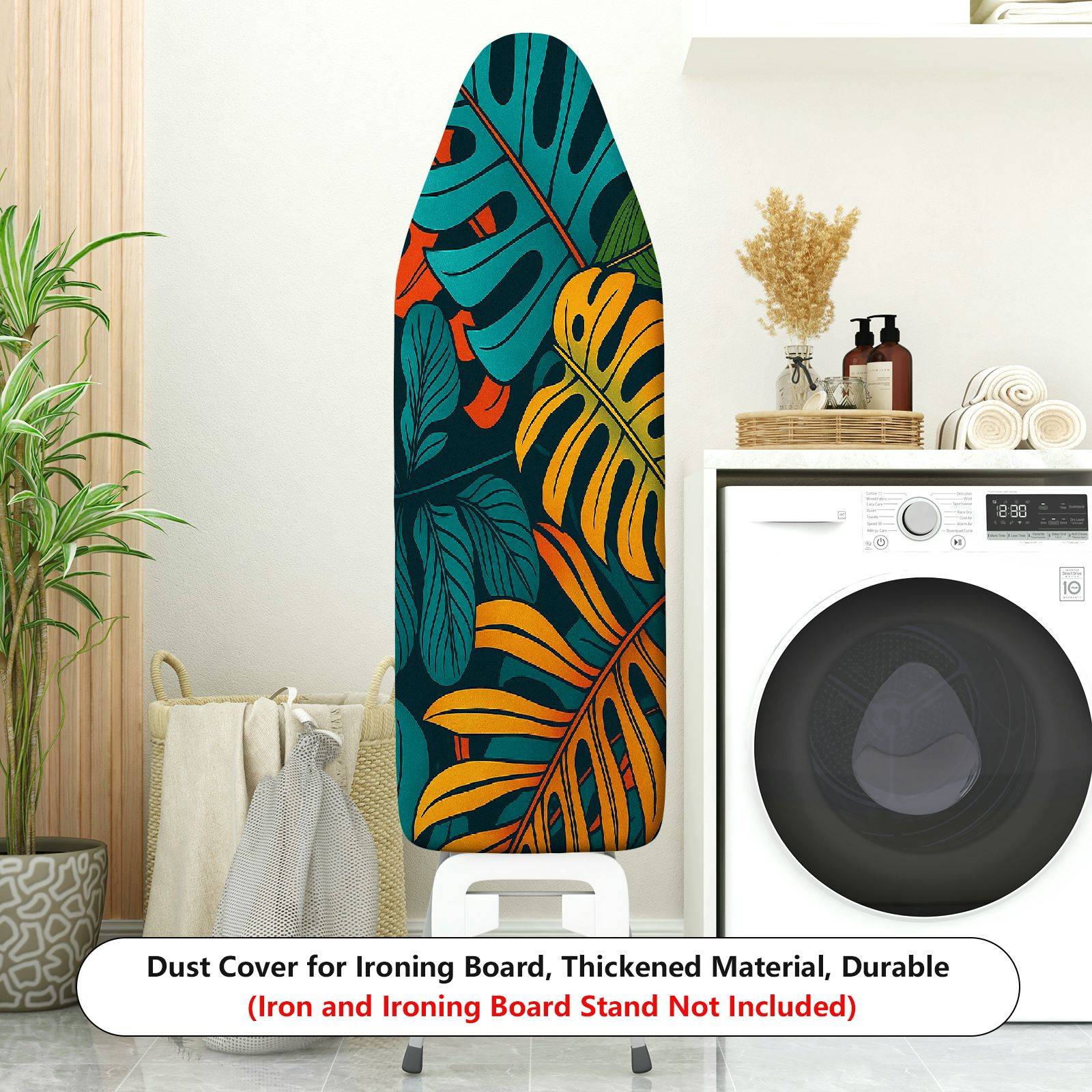 1-Piece Tropical Leaf Pattern Vibrant Color Decorative  Ironing Board Cover, Universal Size, Without Board
