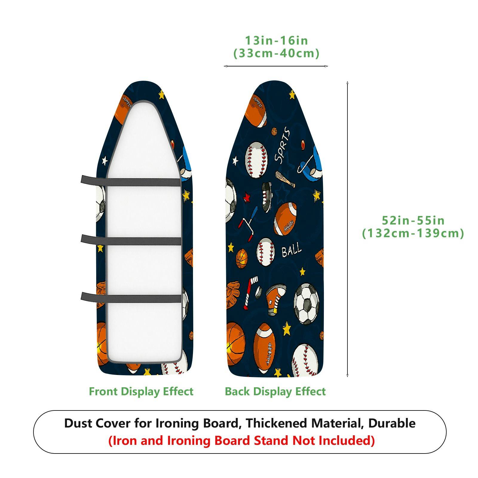 1-Piece Sports Balls Stars  Ironing Board Cover, Universal Size, Without Board