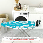 1-Piece Tropical Floral Leaves Blue  Ironing Board Cover, Universal Size, Without Board