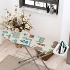 1-Piece Retro Vintage Architecture  Ironing Board Cover, Universal Size, Without Board