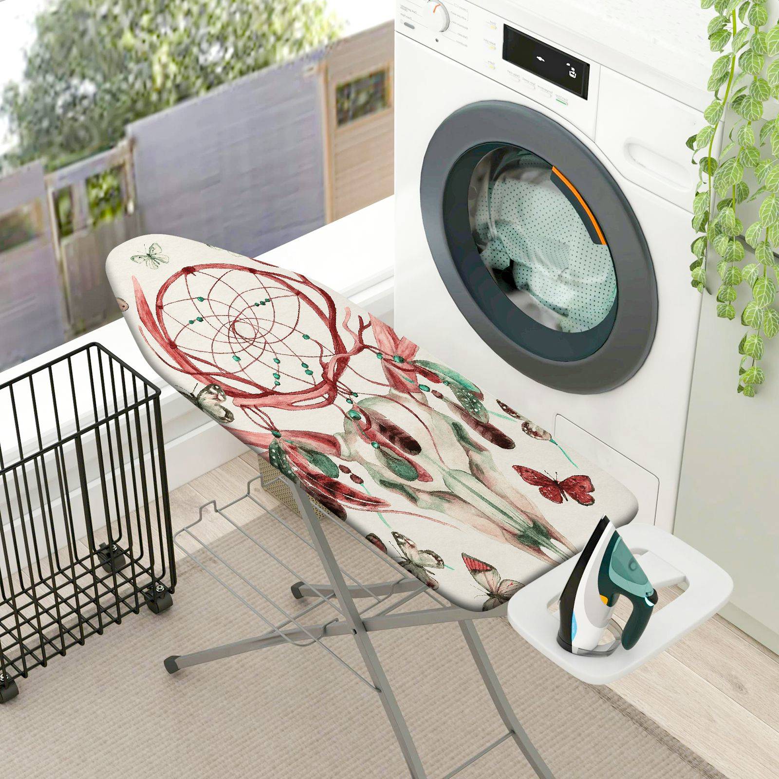 1-Piece Dreamcatcher Deer Butterfly  Ironing Board Cover, Universal Size, Without Board