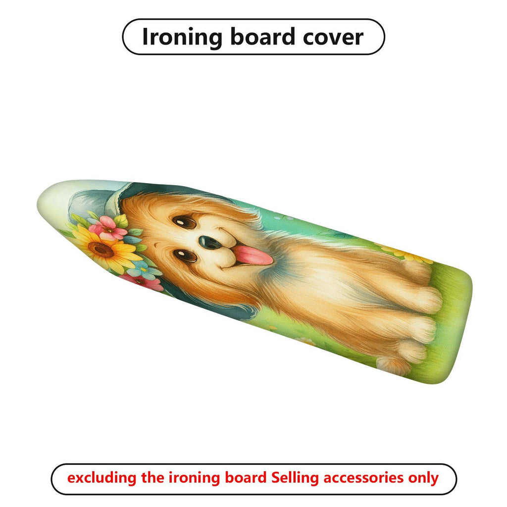 1-Piece Cute Dog Flower  Ironing Board Cover, Universal Size, Without Board